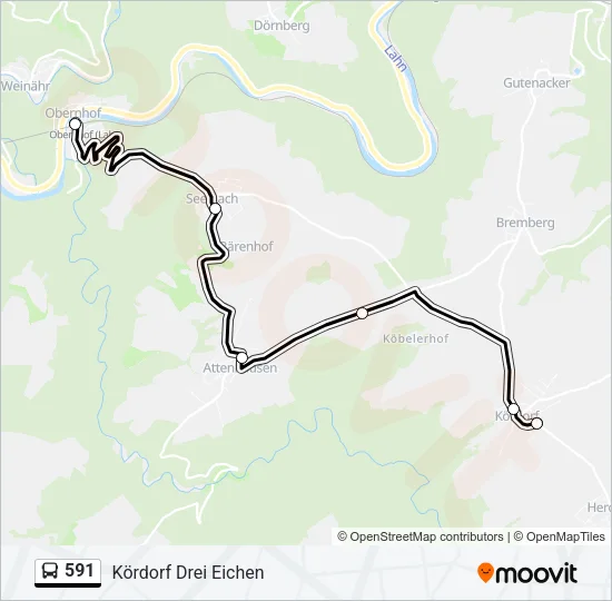 591 Bus Line Map