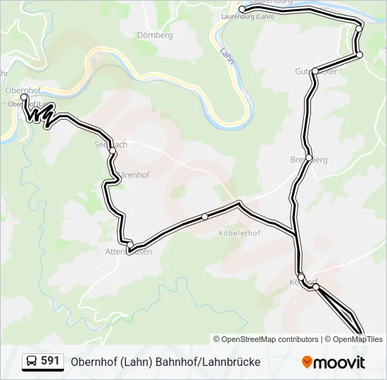 591 Bus Line Map