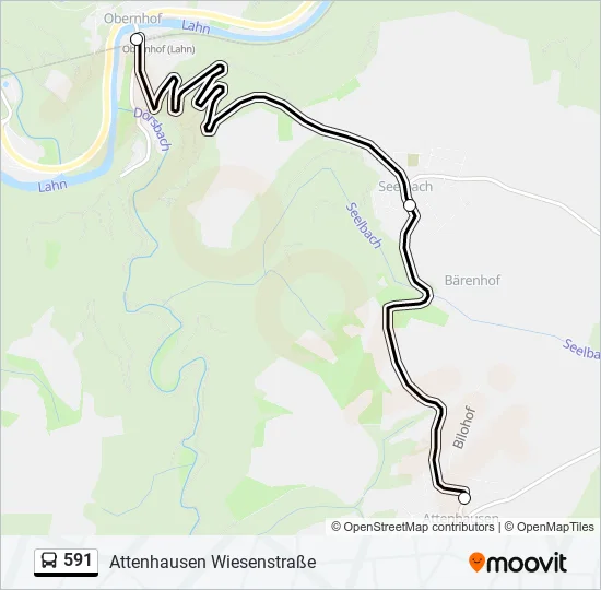 591 Bus Line Map