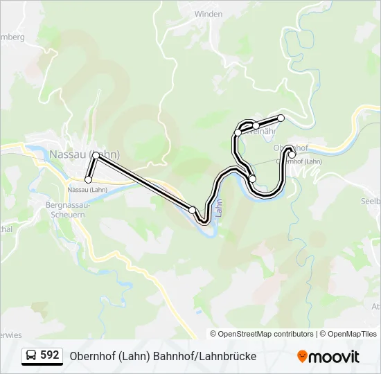592 Bus Line Map