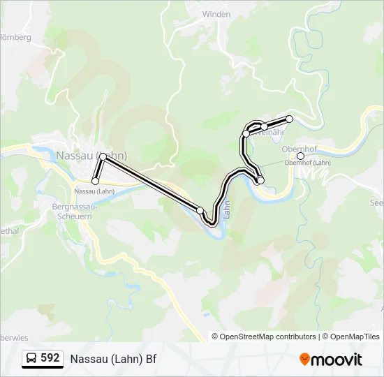 592 Bus Line Map