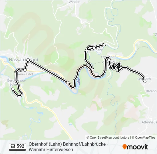 592 Bus Line Map