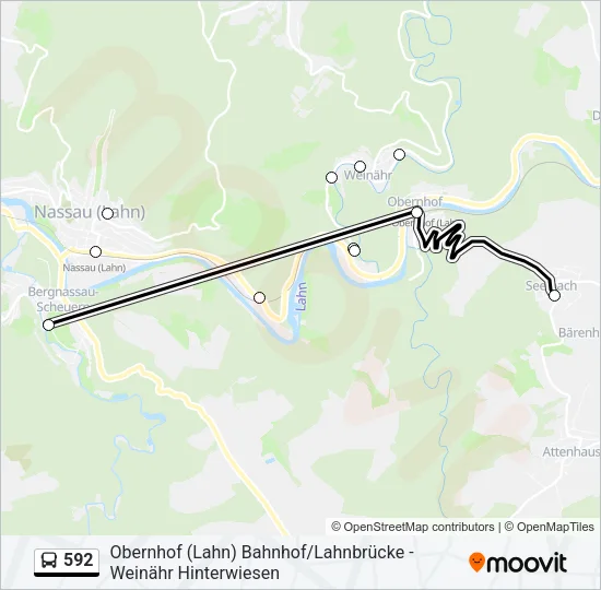592 Bus Line Map