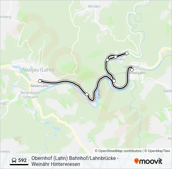 592 Bus Line Map