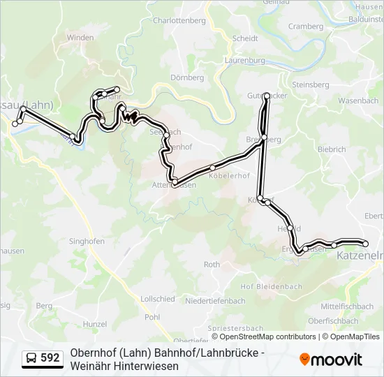 592 Bus Line Map