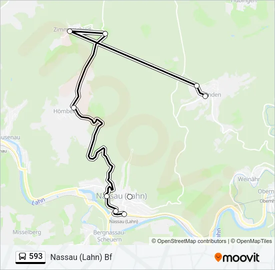 593 Bus Line Map