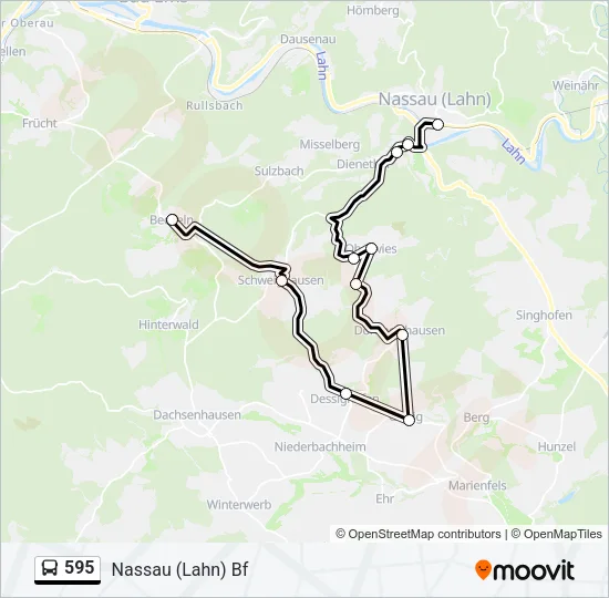 595 Bus Line Map