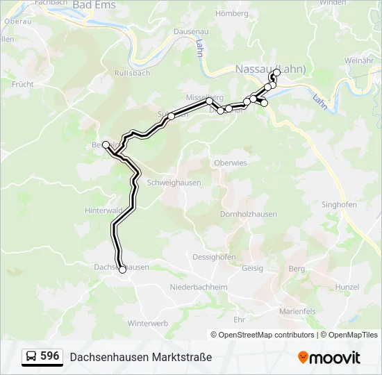 596 Bus Line Map