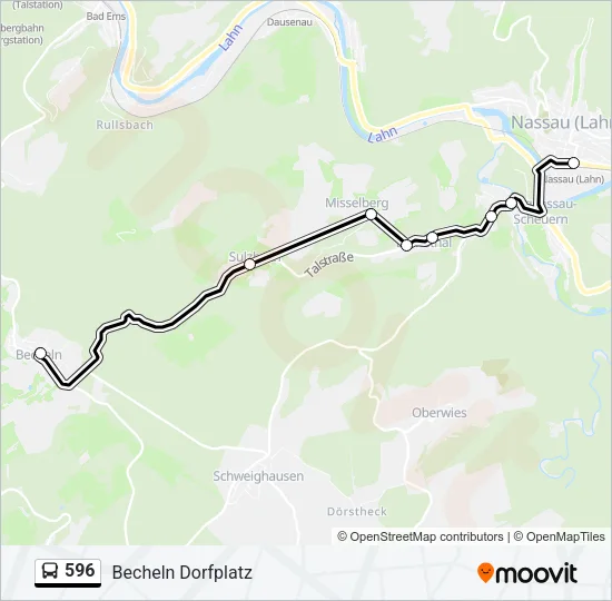 596 Bus Line Map
