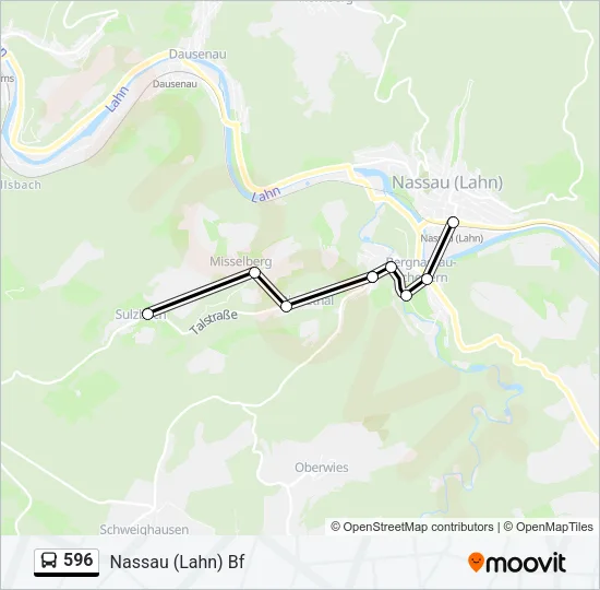 596 Bus Line Map