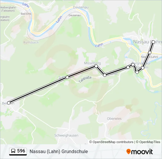 596 Bus Line Map