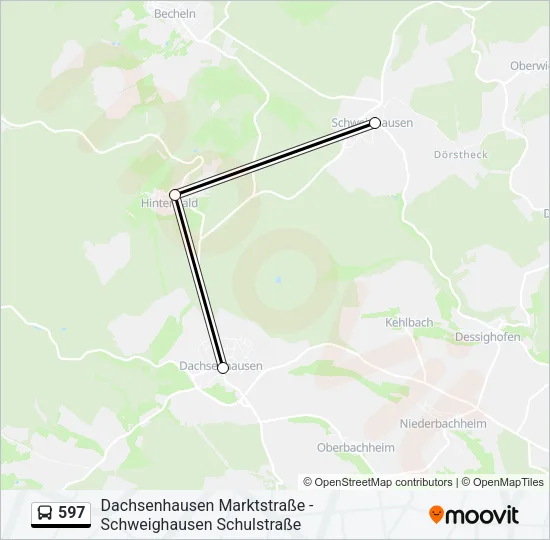 597 Bus Line Map