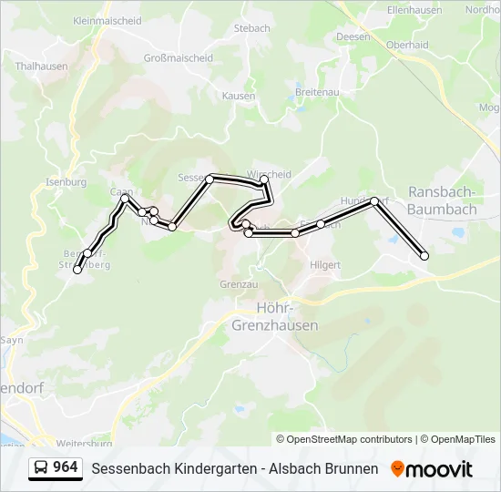 964 Bus Line Map