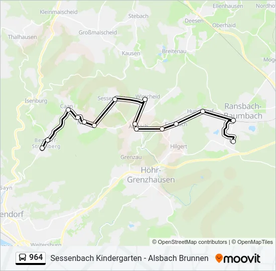 964 Bus Line Map