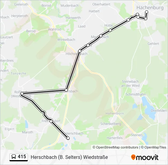 Автобус 415: карта маршрута