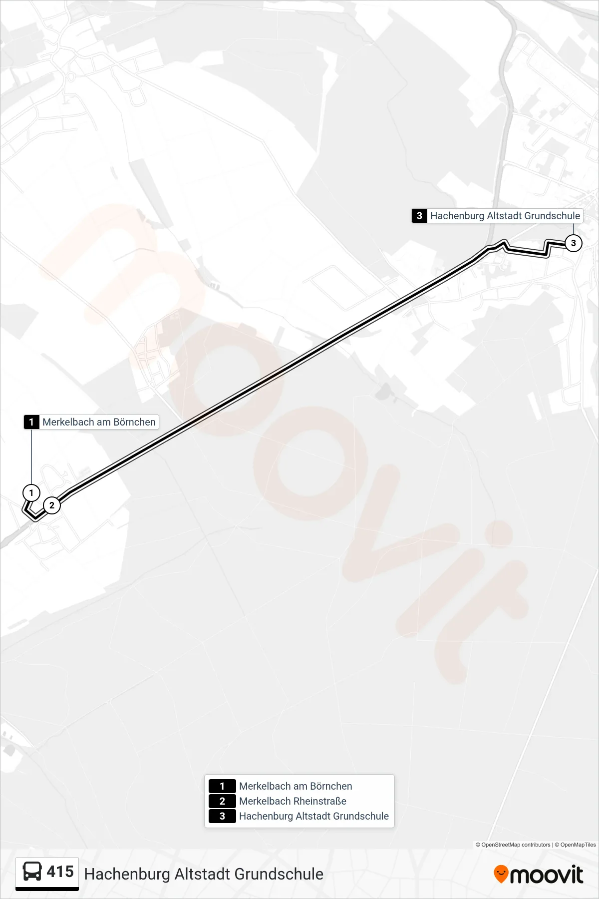 415 bus Line (Hachenburg Altstadt Grundschule) route and stops on a map