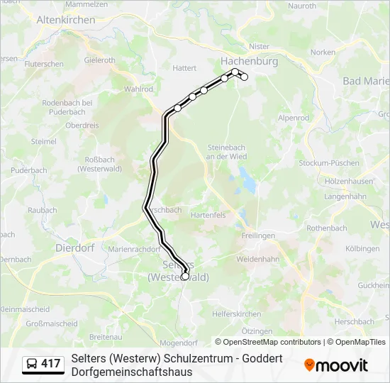 Автобус 417: карта маршрута