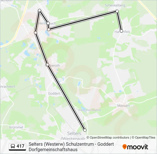 Автобус 417: карта маршрута