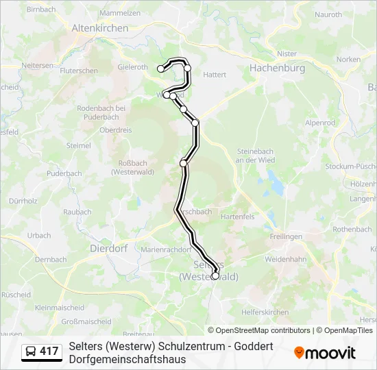 Автобус 417: карта маршрута