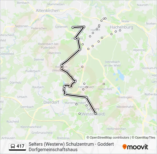 Автобус 417: карта маршрута