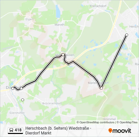 Автобус 418: карта маршрута