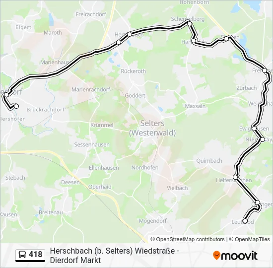 Автобус 418: карта маршрута