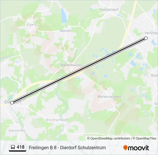 418 Bus Line Map