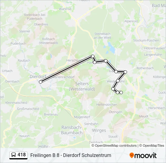 418 Bus Line Map
