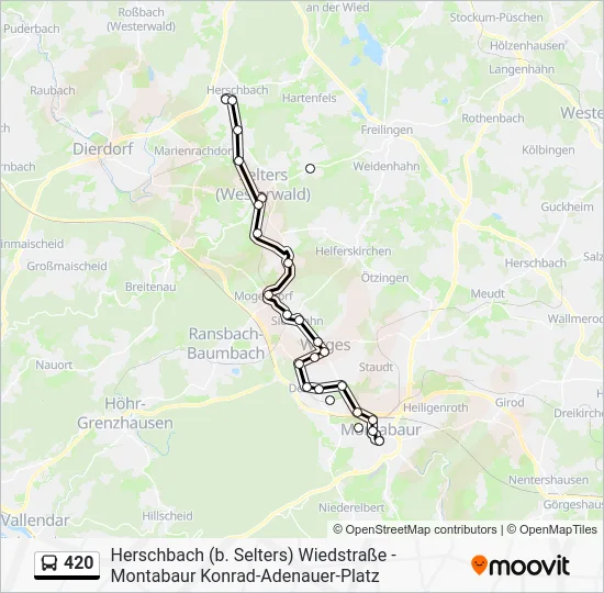 Автобус 420: карта маршрута