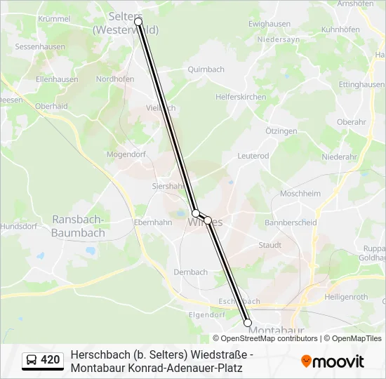 Автобус 420: карта маршрута