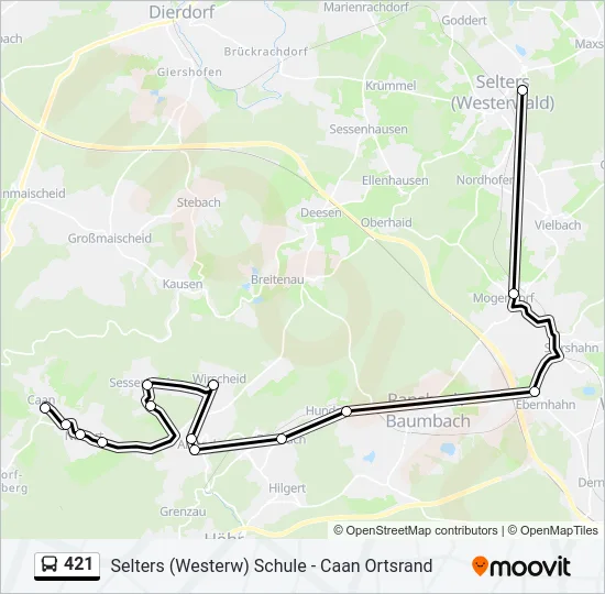 421 Bus Line Map