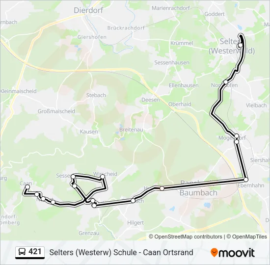 421 Bus Line Map