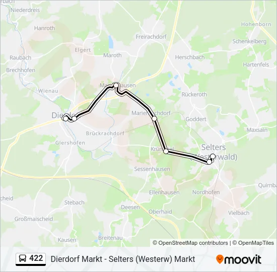 422 Bus Line Map