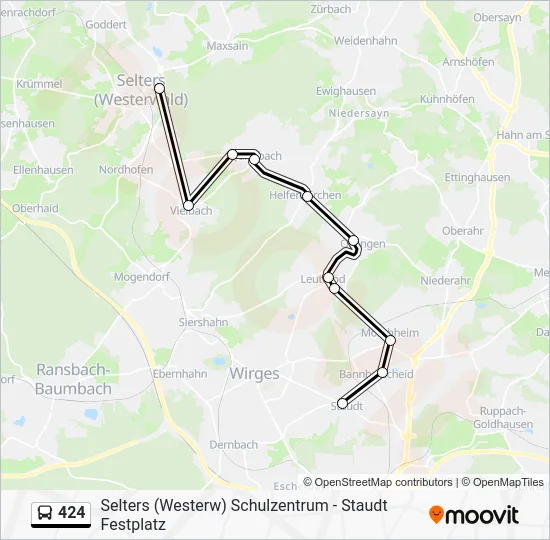 Автобус 424: карта маршрута