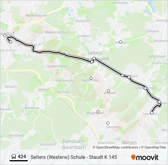 424 Bus Line Map