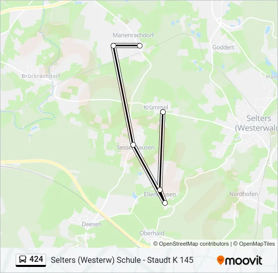 424 Bus Line Map