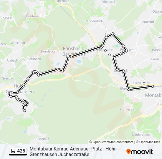 Автобус 425: карта маршрута