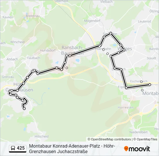 425 Bus Line Map
