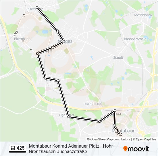Автобус 425: карта маршрута