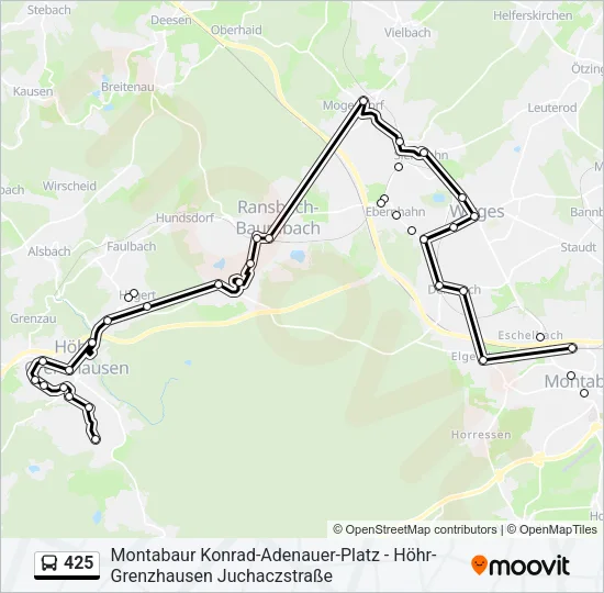425 Bus Line Map