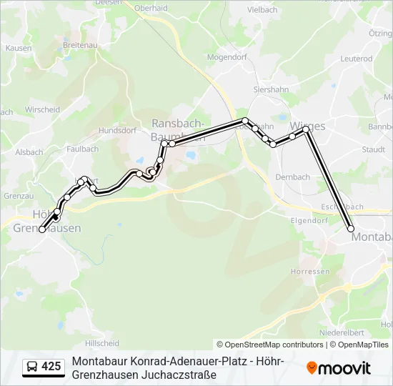 425 Bus Line Map