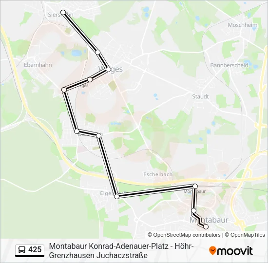 Автобус 425: карта маршрута