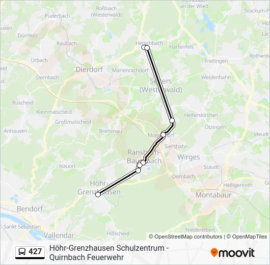 Автобус 427: карта маршрута