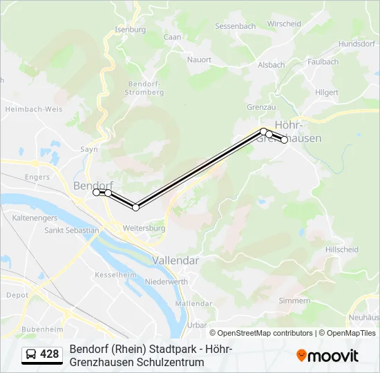 428 Bus Line Map