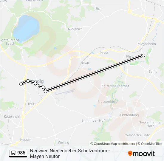 985 Bus Line Map