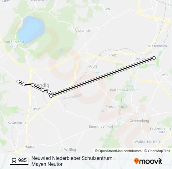 985 Bus Line Map