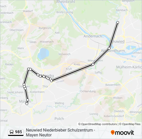985 Bus Line Map
