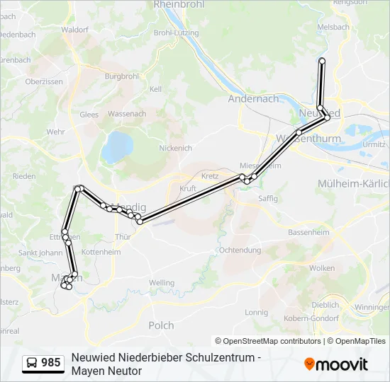 985 Bus Line Map