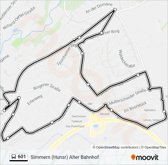 601 Bus Line Map