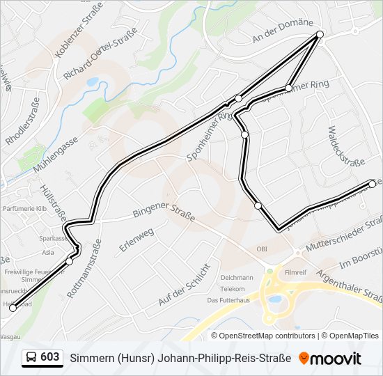 603 Bus Line Map